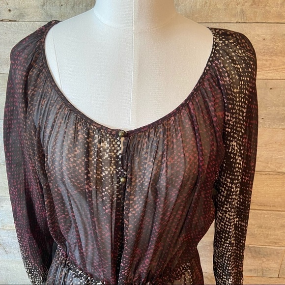 Club Monaco sheer snake-print silk dress in size 0 - Picture 5 of 11